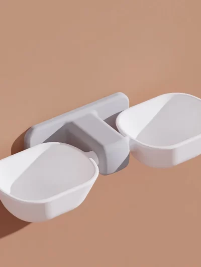 Hanging Pet Feeding Bowl Wall-mounted Cat Bowl Dog Cat Hanging Bowl Durable Small Double Bowl Automatic Adjustable Food Feeder