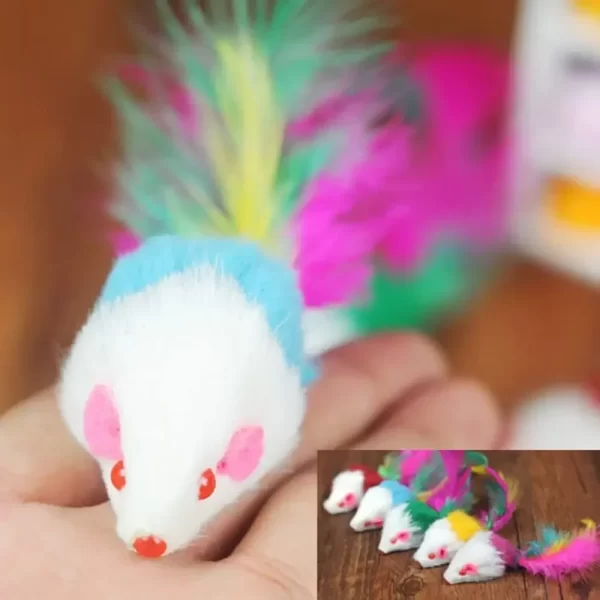 Rattle Cat Mouse Toys Also Prefilled Catnip Faux Fur Cat Mice Toys Interactive Cat Game Catnip Toys for Indoor Cats Play Fetch - Image 11