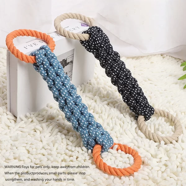 1PC Handwoven Pet Dog Toy for Teeth Cleaning And Chew Fun Random Color Natural Bite Rope Dog Plaything - Image 5
