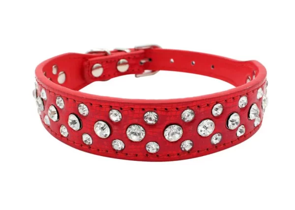 Pet collars for small dogs, pet collars, rhinestone PU collars for cats and dogs, adjustable to prevent pets from being lost - Image 25