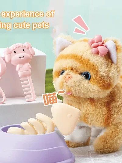 2025 New 13PCS Cute Electronic Pet Cat Toy Children's Simulation Electric Plush Kitten Portable Children's Toy Gift