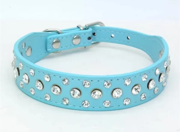 Pet collars for small dogs, pet collars, rhinestone PU collars for cats and dogs, adjustable to prevent pets from being lost - Image 13
