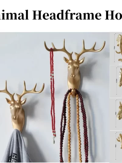 Wall Mounted Hook Animal Head Rack Jacket Cap Wall Mounted Horse Deer Elephant Giraffe Hook Decoration Bathroom Accessories