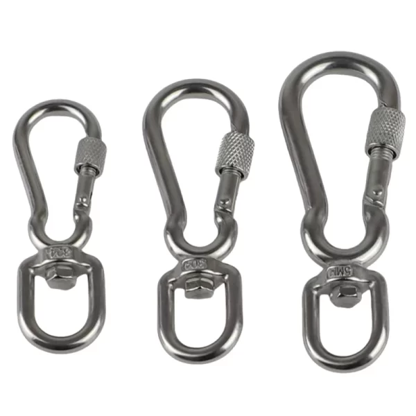 270C Spring Clasp Hook for Pet Lanyard Snap Carabiner 360 Degree Swivels Eye Carabiner Handbag Straps Accessory