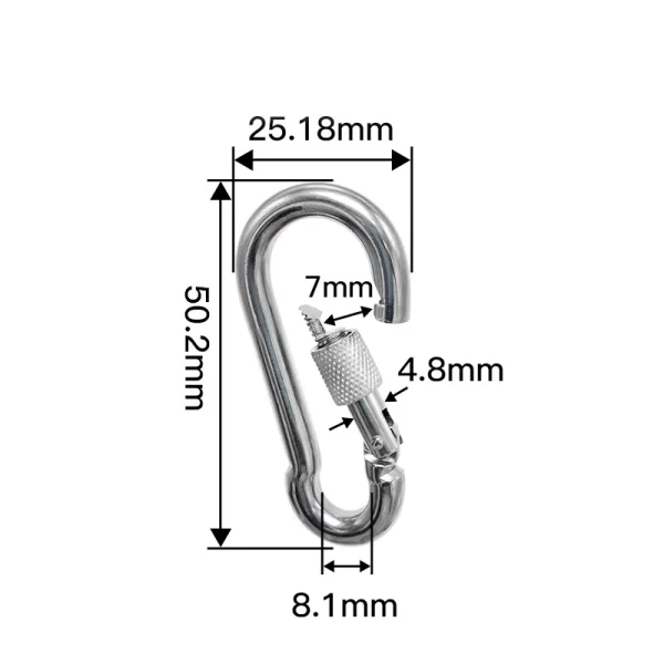 304 Stainless Steel Carabiners - Heavy Duty, Durable & Rust-Free Clips for Gym, Swing, Dog Leashes, Hammocks, Keychains - Image 12