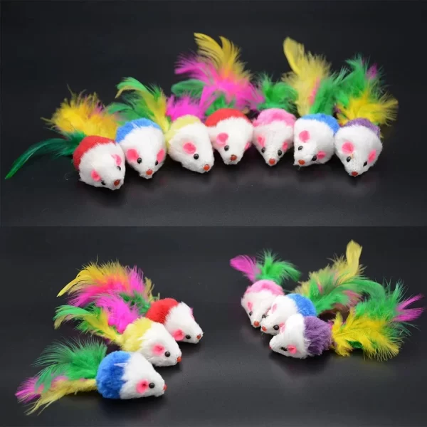 Rattle Cat Mouse Toys Also Prefilled Catnip Faux Fur Cat Mice Toys Interactive Cat Game Catnip Toys for Indoor Cats Play Fetch - Image 13