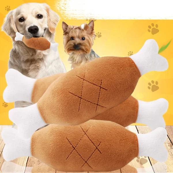 Cute Dog Toys Squeak Chew Chicken Leg Plush Interactive Toy For Cat Dog Accessories Pet Supplies Relieve Stress, Be Fun And Safe