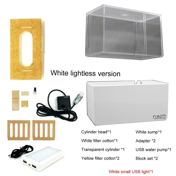 1.5L Mini Betta Fish Tank Aquarium Desktop Decorations Marine Aquaponic Fishes Bowl With Water Fliter USB Air Pump LED Light - Image 12