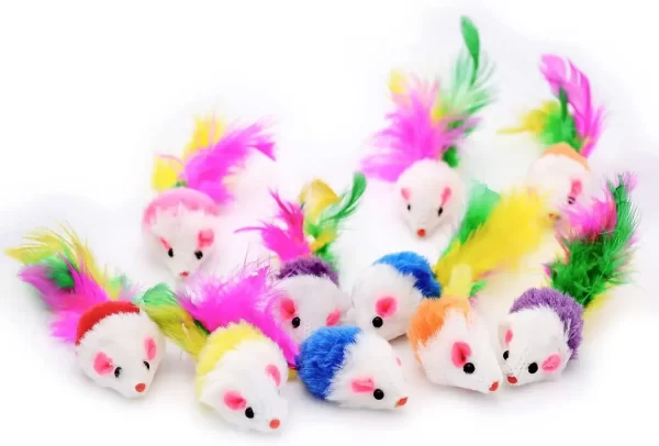 Rattle Cat Mouse Toys Also Prefilled Catnip Faux Fur Cat Mice Toys Interactive Cat Game Catnip Toys for Indoor Cats Play Fetch - Image 9