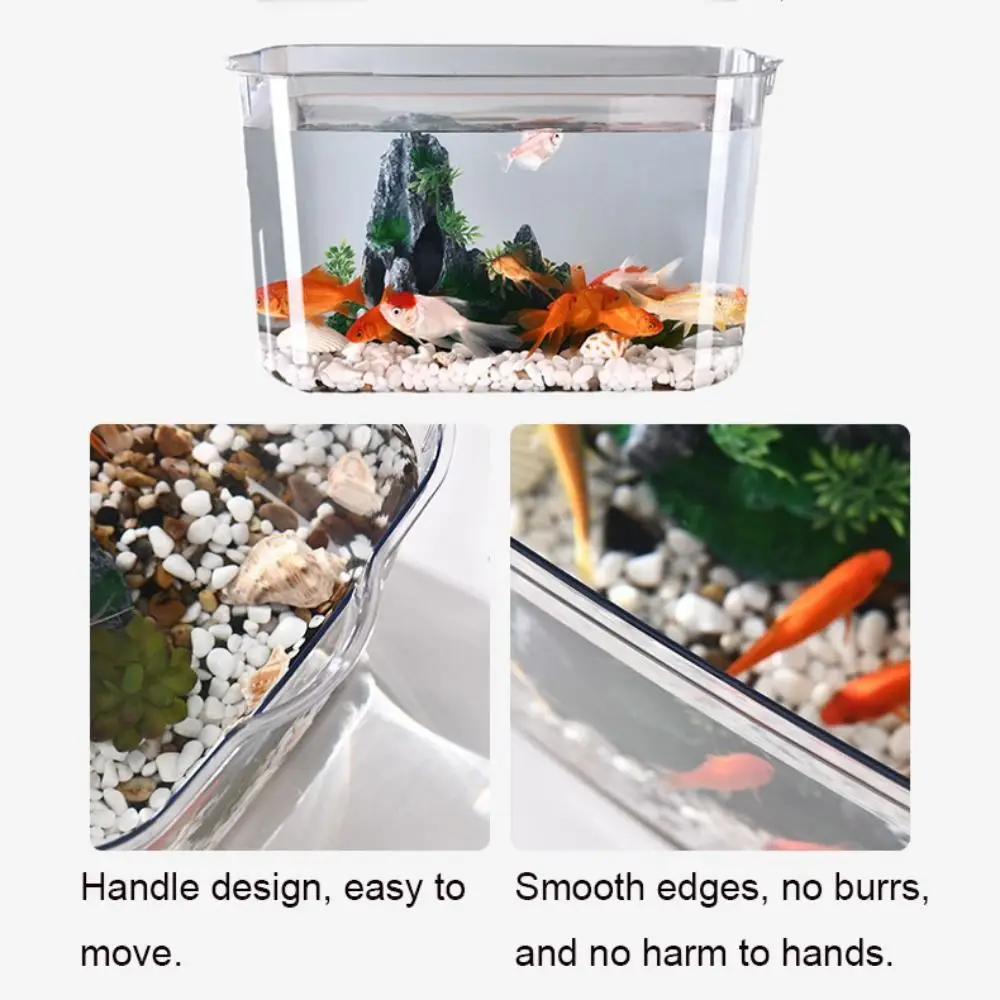 Transparent Explosion-proof Plastic Fish Tank Fall Prevention Water Plant Tank Mobile Small Fish Tank PET - Image 3