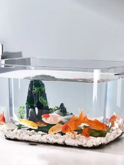 Transparent Explosion-proof Plastic Fish Tank Fall Prevention Water Plant Tank Mobile Small Fish Tank PET