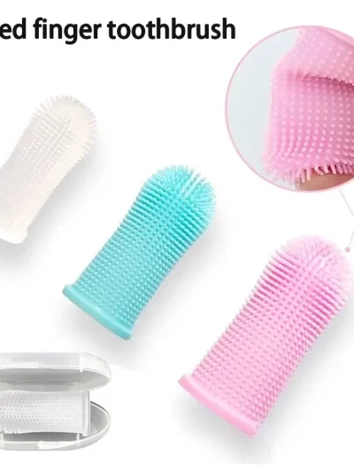 Pet Finger Toothbrush Cleaning Products for Cats and DogsOral Cleaning ToothbrushesSilicone Bristles