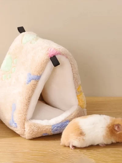 1 pc Cute Print Pet Bird Parrot Cages Warm Plush Hammock Hut Tent Bed Hanging Cave for Sleeping and Hatching Bird Accessories