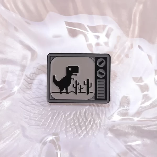 Pixel style animal enamel pins Retro TV little dinosaur brooch Backpack Hat Lapel Accessories Metal Badge Gift Jewelry Wholesale - Image 3