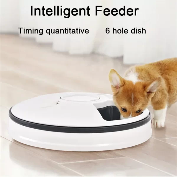 Pet Automatic Feeder Portion Control Digital Timer Detachable Dogs Cats Anti Slip 6 Meal Trays with Voice Recorder Dry Wet Food - Image 2