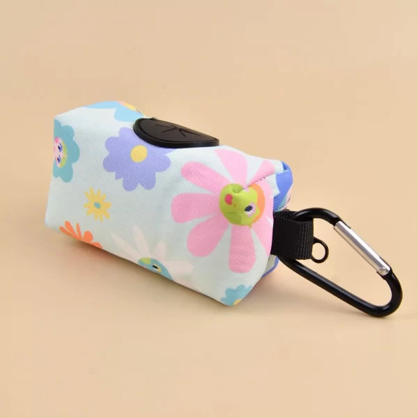 Flower Print Cute Design Pet Poop Bag Holder Dispenser Without Poop Bag Can Attached Any Dog Leashes - Image 4