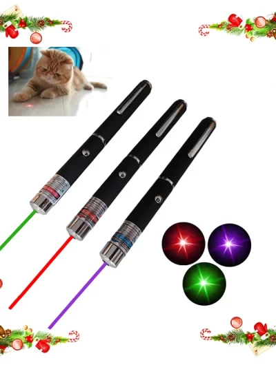 2 in 1 Mini Laser Pointer for Pets and Cats, Portable LED Pet Training Flashlight, Scratching Toy Indicator Tool,Holiday Gifts