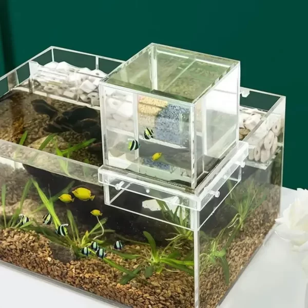 Landscaping Negative Pressure Fish Tank Easy to Install Unique Acrylic Suspended Fish Tank Eye-catching