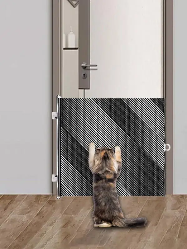 Dog Gate Retractable Pet Gate Pet Safety Gate Indoor Mesh Fence Cat blocking board Multifunctional Animal Fence Pet Supplies - Image 4