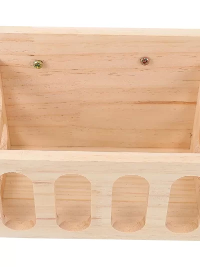 Rabbit Wooden Food Pot Hay Feeder Rack for Small Animals Cage Accessories Bunny Feeders Minimizes Waste Durable Safe Pet