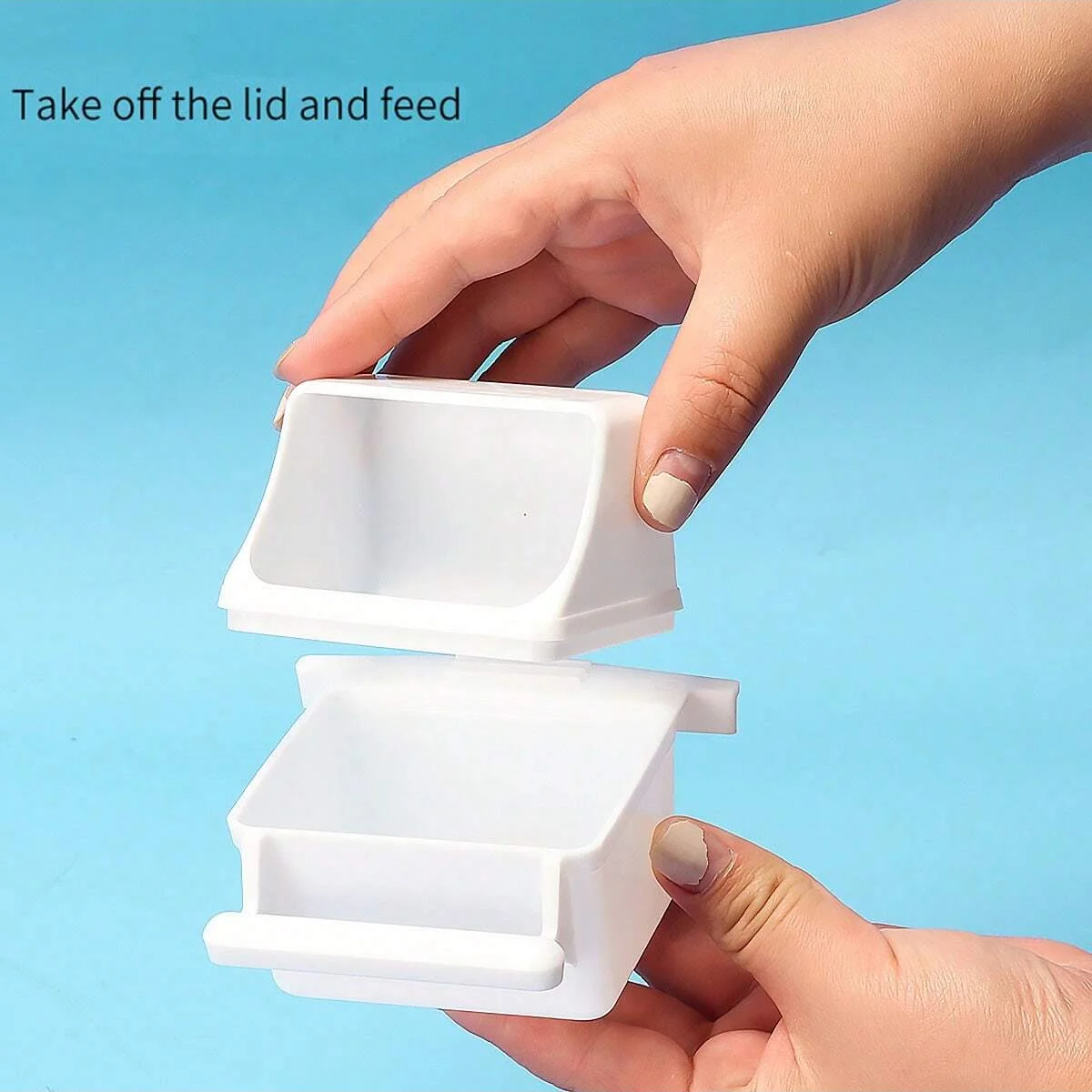 1pc-Acrylic feeding tool for small poultry, splash proof bird food container - Image 10