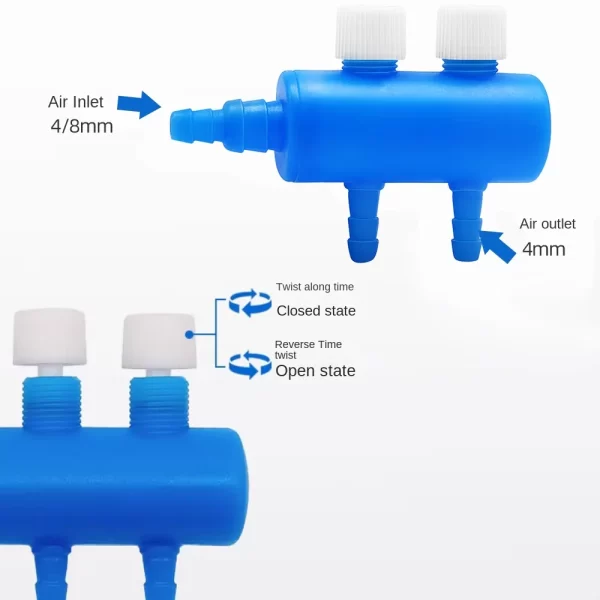 4/8MM interface aquarium fish tank aeration pump accessories air diverter independent adjustment - Image 4