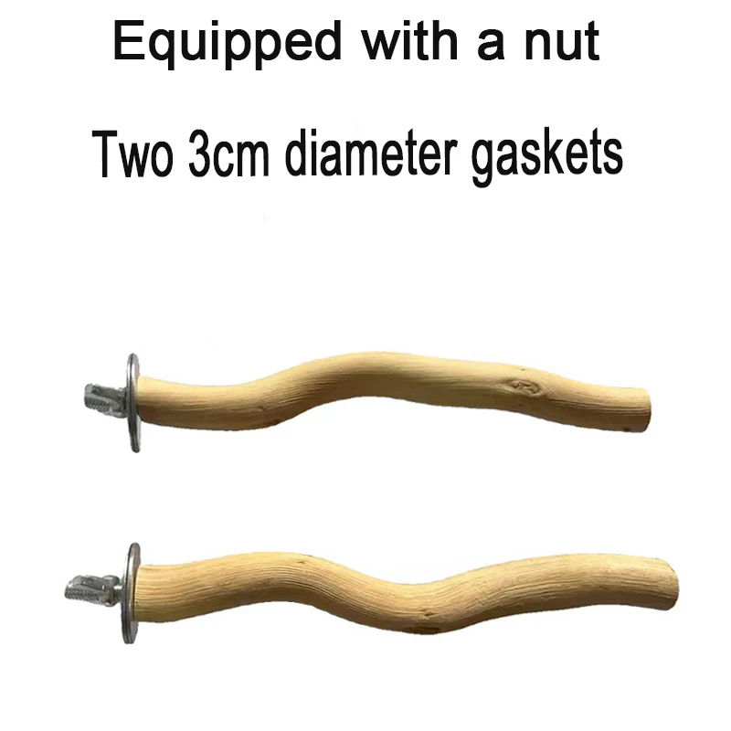 Natural Parrot Wood Fork Branch Perch Bird Cage Hanging Swing Bird Standing Branches Toys Birdcage Accessoriess - Image 2