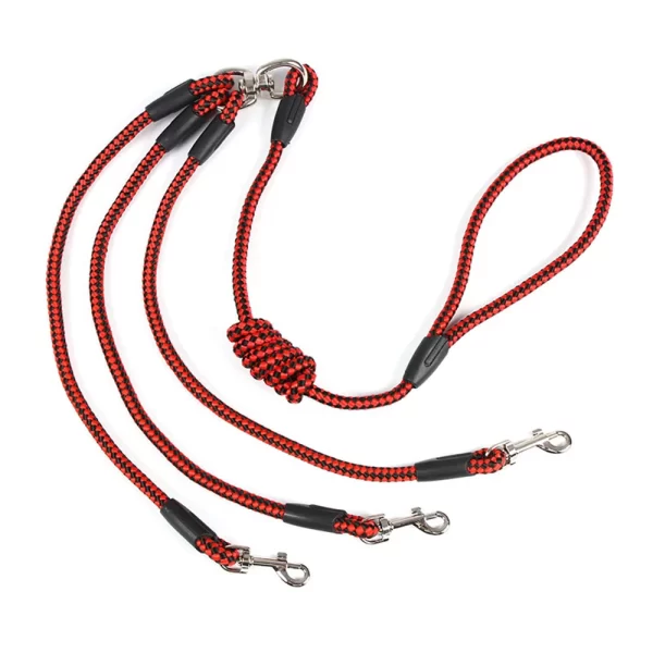3 Way Dog Leashes Couplers for Walking 3 Dogs Pets Nylon Braided Rope No Tangle Dog Leashes for Small Dogs Dual Three Dogs Leash - Image 7