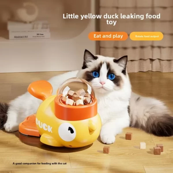 Yellow Duck Interactive Dog Food Dispenser Feeder for Cats Puzzle Durable Plastic Training Toys Cat Snack Feeding and Water Pet - Image 2