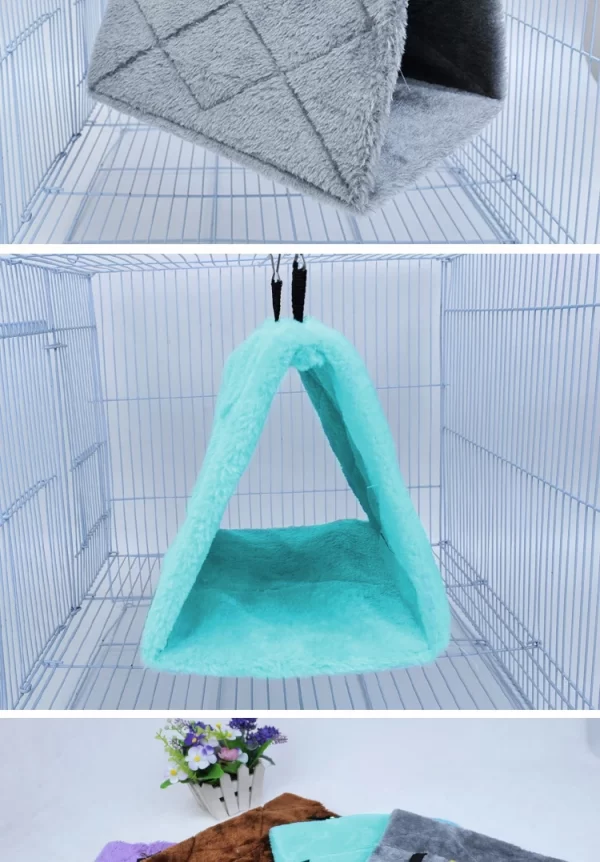 Winter Pet Bird Parrot Cages Warm Plush Hammock Hut Tent Bed Hanging Cave for Sleeping and Hatching Bird Accessories - Image 15