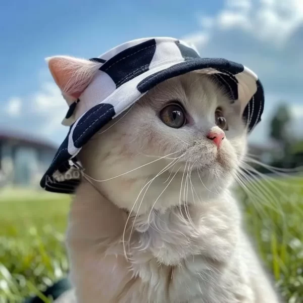 Pet Hat Cat Bucket Hat Dog Sun Hat Pet Accessories Suitable for Small and Medium Dogs and Cats - Image 2
