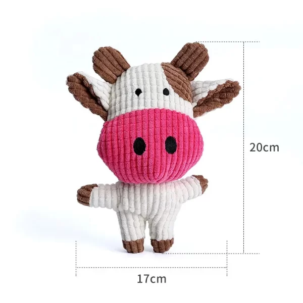 Pet Dog Cat Cute Plush Toys Squeak Pet Cow Rabbit Animal Plush Toy Dog Chew Squeaky Whistling Involved Squirrel Dog Toys - Image 5
