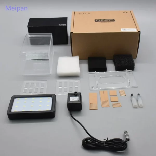 1.5L Mini Betta Fish Tank Aquarium Desktop Decorations Marine Aquaponic Fishes Bowl With Water Fliter USB Air Pump LED Light - Image 4