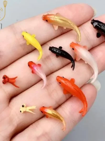 5pcs Quality Doll House Toy Fishing Rod Mini Fishing Net Goldfish Tank Koi Miniature Goldfish Round Square Tank Doll Accessories
