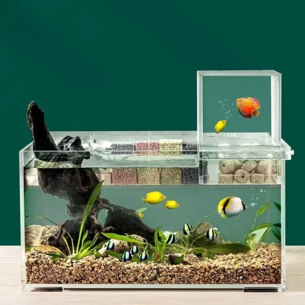 Landscaping Negative Pressure Fish Tank Easy to Install Unique Acrylic Suspended Fish Tank Eye-catching - Image 5