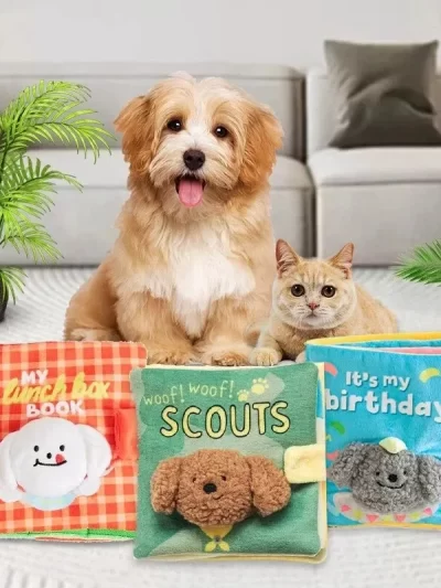 Dog Toys Hidden Food Toys Pet Products Dog Toy Book Pet Smell Leak Food Smell Sound Cloth Book
