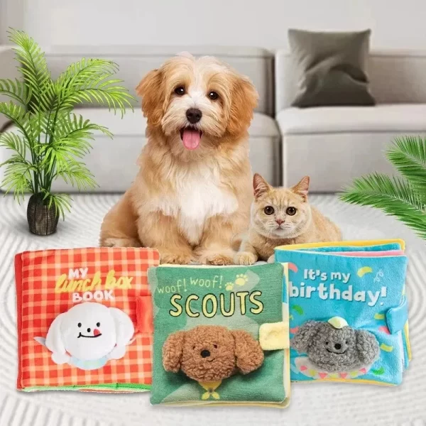 Dog Toys Hidden Food Toys Pet Products Dog Toy Book Pet Smell Leak Food Smell Sound Cloth Book