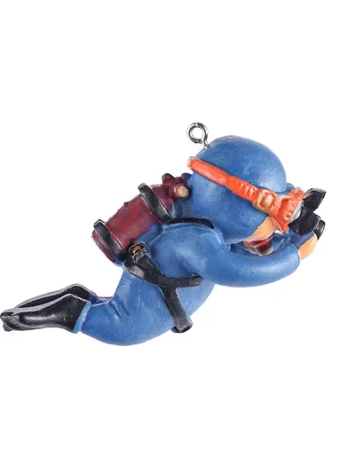 2 Pack Fish Tank Decorations, Cute Little Diver Ornament Floating Aquarium Accessories (Orange, Blue)