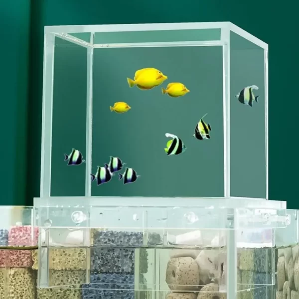Landscaping Negative Pressure Fish Tank Easy to Install Unique Acrylic Suspended Fish Tank Eye-catching - Image 3