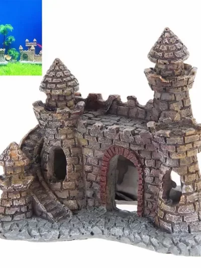Resin Cartoon Castle Aquariums Decorations Castle Tower Ornaments Fish Tank Aquarium Accessories