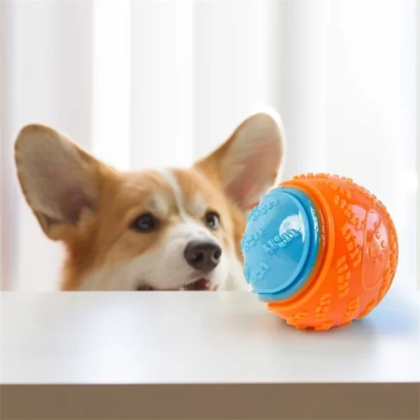 Dog Squeaky Toys Balls Strong Rubber Durable Bouncy Chew Ball Bite Resistant Puppy Training Sound Toy Teeth Clean Pet Supplies - Image 3