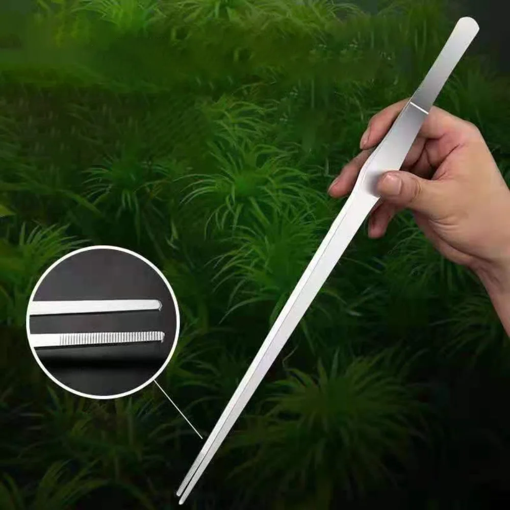 27/38/48cm Aquarium Plant Tweezers Multifuctional Stainless Steel Elbow Tweezers Fish Tank Aquascape Tools Aquarium Feeding Tong - Image 2