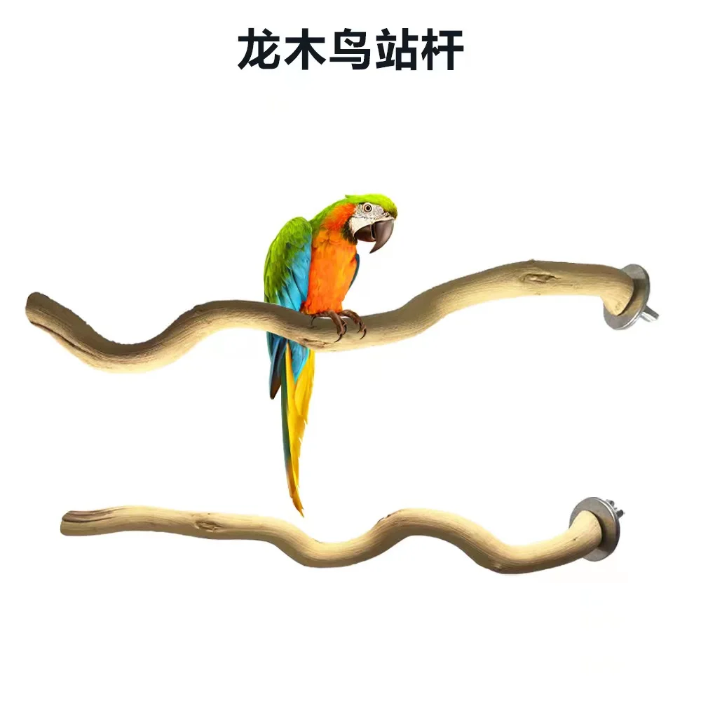 Natural Parrot Wood Fork Branch Perch Bird Cage Hanging Swing Bird Standing Branches Toys Birdcage Accessoriess - Image 10