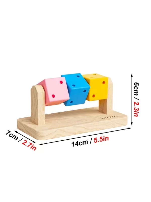 1pc Funny Colorful Wooden Rubik's Cube-shaped Interactive Chewing Toy for Small Pet Birds Parrots Hamsters Boredom Relief Toys - Image 8