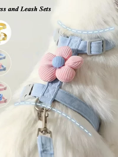 Cat Harness and Leash Sets Adjustable Dog Harness for Small Dog Leash Breashable Pet Harness Out Walking Dog Strap