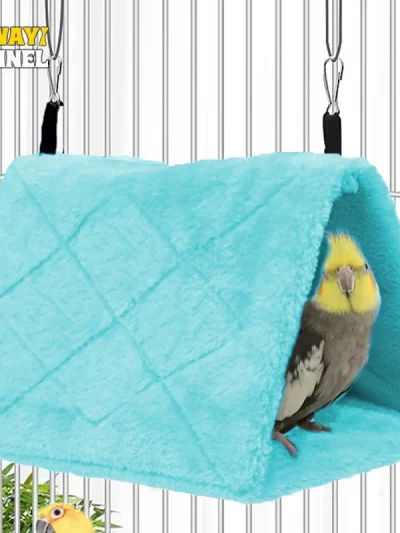 Winter Pet Bird Parrot Cages Warm Plush Hammock Hut Tent Bed Hanging Cave for Sleeping and Hatching Bird Accessories