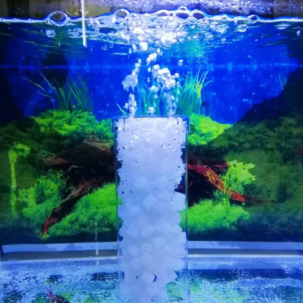 Transparent New Aquarium Filter Fish Tank Fluidized Moving Bed Filter Bubble Bio Filter Media With Air Stone And Sponge Filter - Image 6