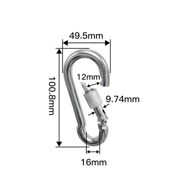 304 Stainless Steel Carabiners - Heavy Duty, Durable & Rust-Free Clips for Gym, Swing, Dog Leashes, Hammocks, Keychains - Image 8