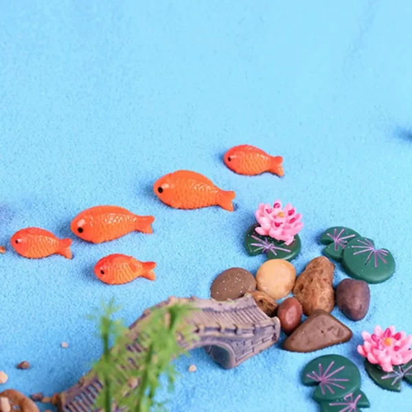 Gifts Aquarium Ornament DIY Accessories Lotus Flower,Leaf Goldfish Figurine Pond Scene Miniature Resin Crafts Fish Tank Decor