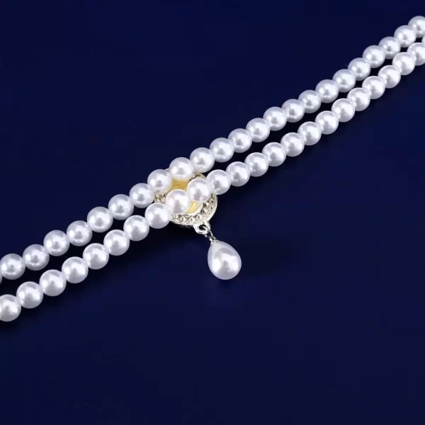 Pet Accessories Double Layer Pearl Pet Necklace Sweet Flower Pendant Cat Neck Chain Adjustable Pet Pearl Collar For Cats Puppy - Image 3